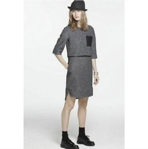 Madewell Leather Pocket Installation Wool Dress Size Large